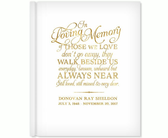 Beside Us Foil Stamped Portrait Funeral Guest Book.
