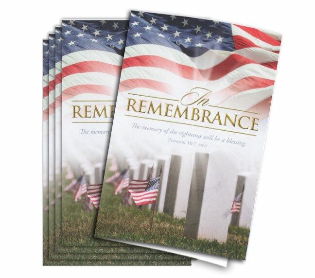 In Remembrance Funeral Program Paper (Pack of 25).