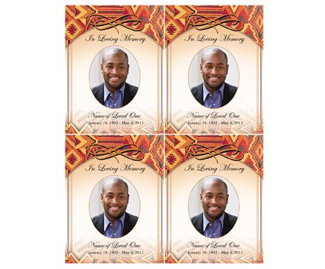 Impala Small Memorial Card Template.