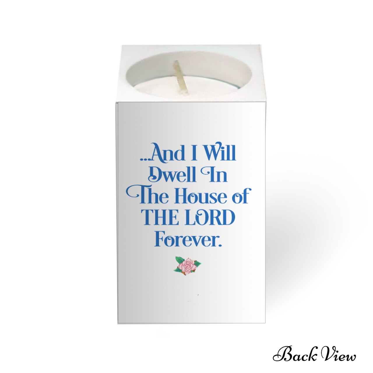 Faith Cross Personalized Mini Memorial Tea Light Candle Holder.