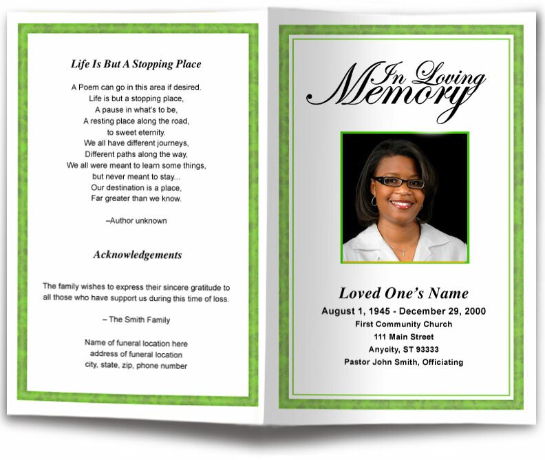 Goldenrod Funeral Program Template.