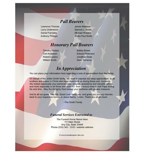 US Flag 8-Sided Graduated Program Template (Letter Size).