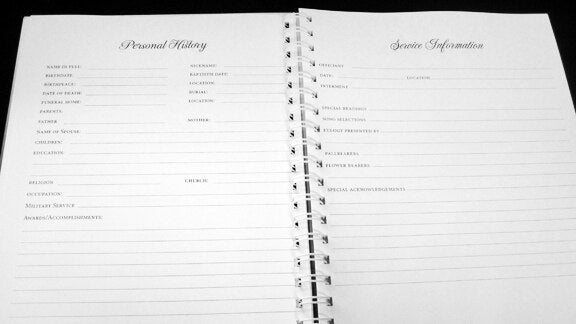 Beloved Spiral Wire Bind Memorial Funeral Guest Book.