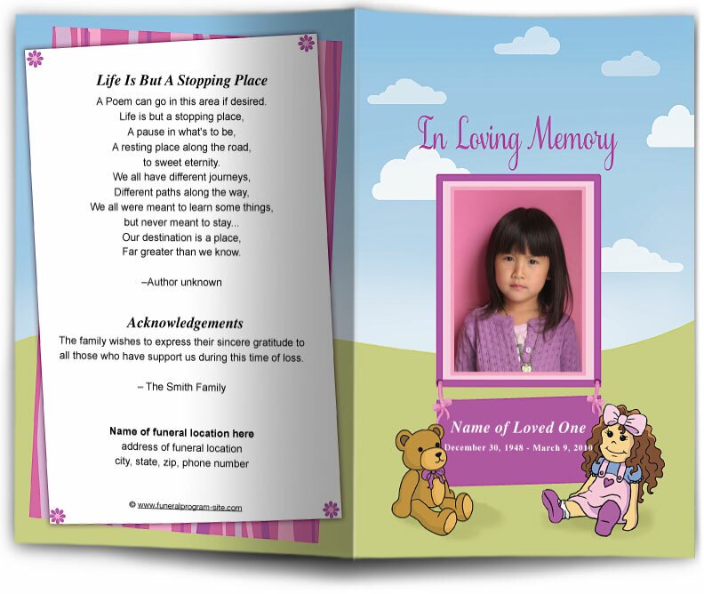 Doll Funeral Program Template.