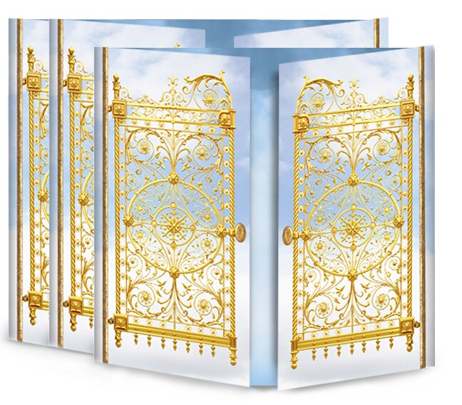 Golden Gates Gatefold Funeral Program Design & Print (Pack of 50).