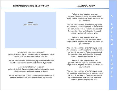 Outdoor 8-Sided Funeral Graduated Program Template.