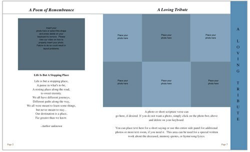 Gardener 8-Sided Graduated Funeral Program Template.