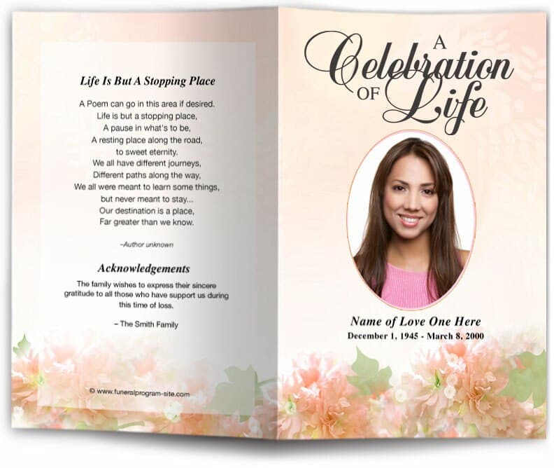 Garland Funeral Program Template.