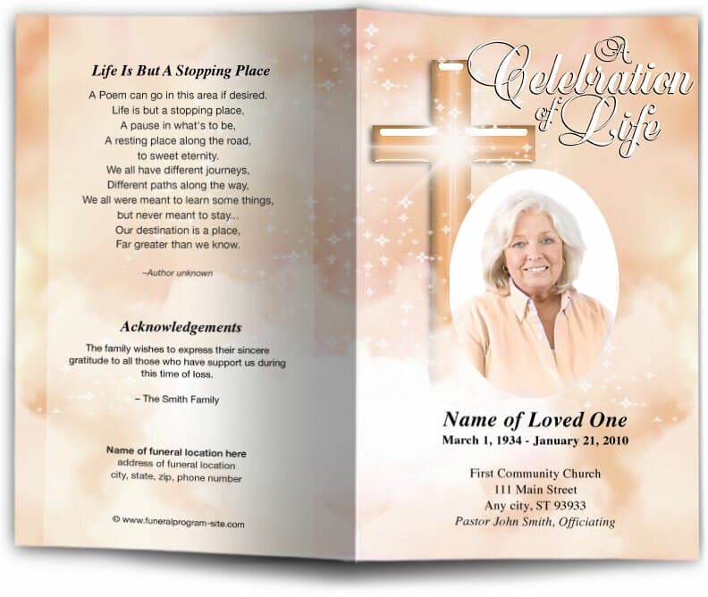 Adoration Funeral Program Template.