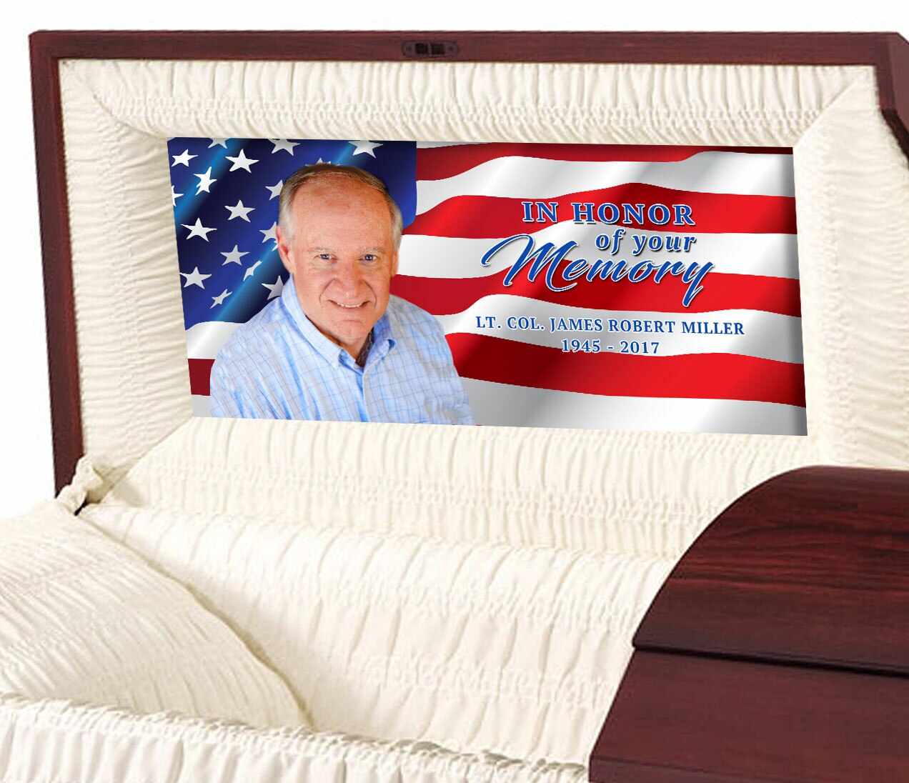 Patriotic U.S. Flag Casket Head Panel Insert.