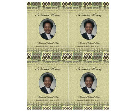 Redeemed Small Memorial Card Template.