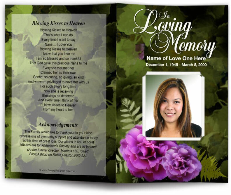 Essence Funeral Program Template.