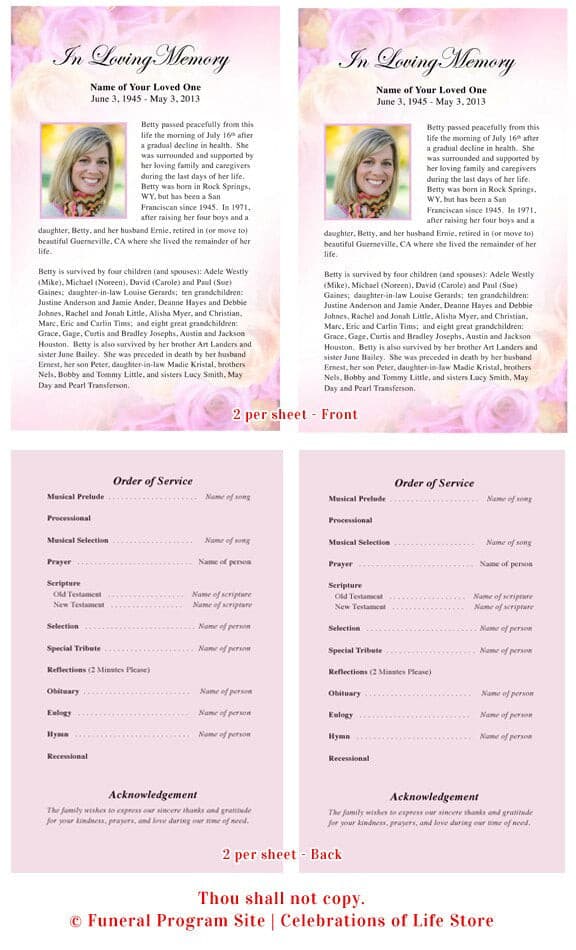 Coral Funeral Flyer Template.