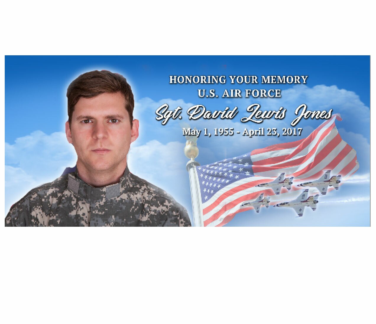 U.S. Air Force Casket Head Panel Insert.