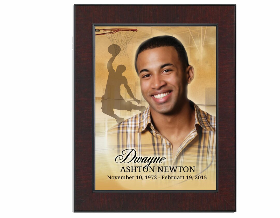 Basketball Funeral Memorial Poster Portrait.