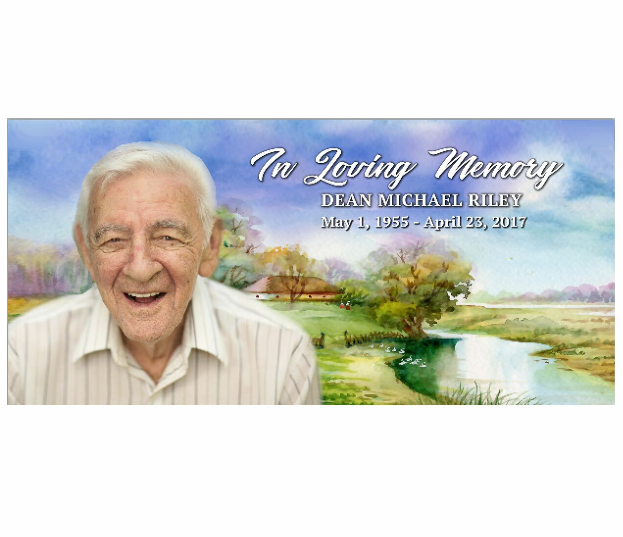 Country Watercolor Casket Head Panel Insert.