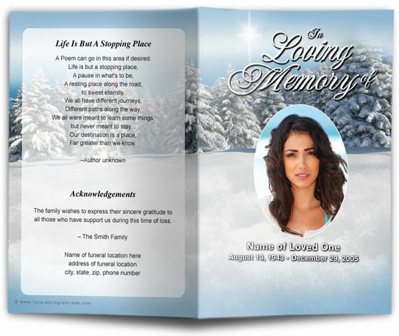 Powder Funeral Program Template.