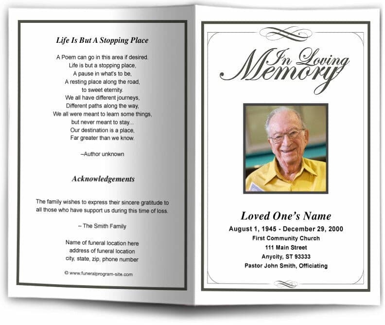 Madison Funeral Program Template.