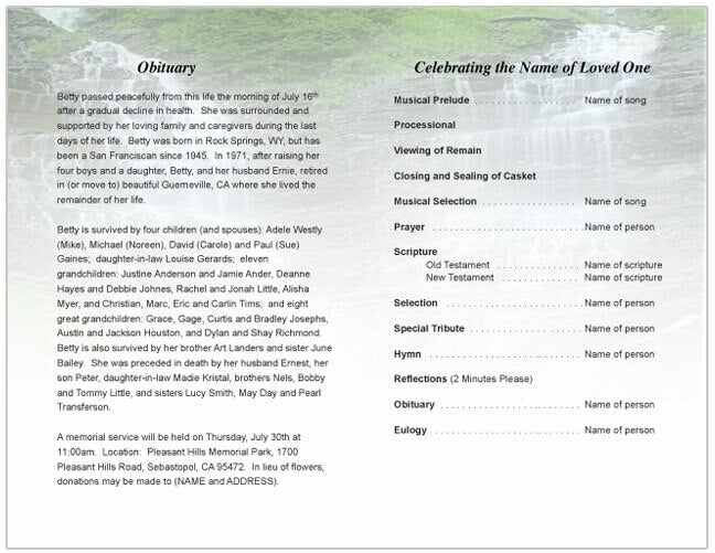 Majestic Funeral Program Template.