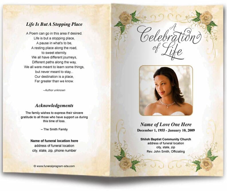 Lovely Funeral Program Template.