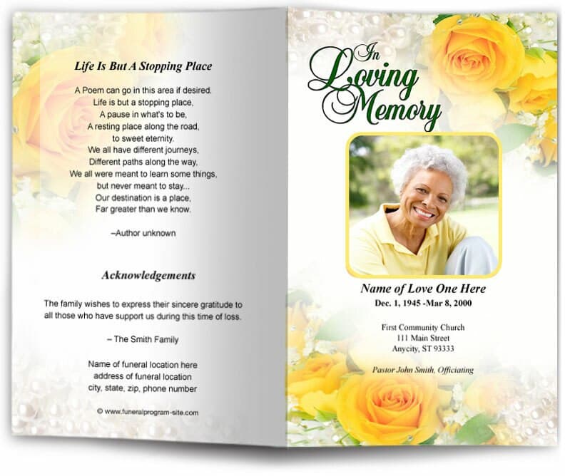 Joyful Funeral Program Template.