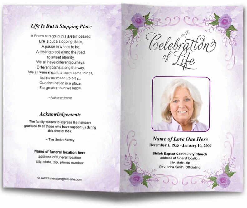 Lovely Funeral Program Template.