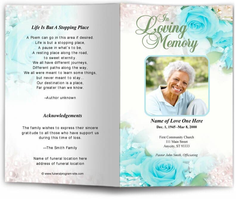 Joyful Funeral Program Template.