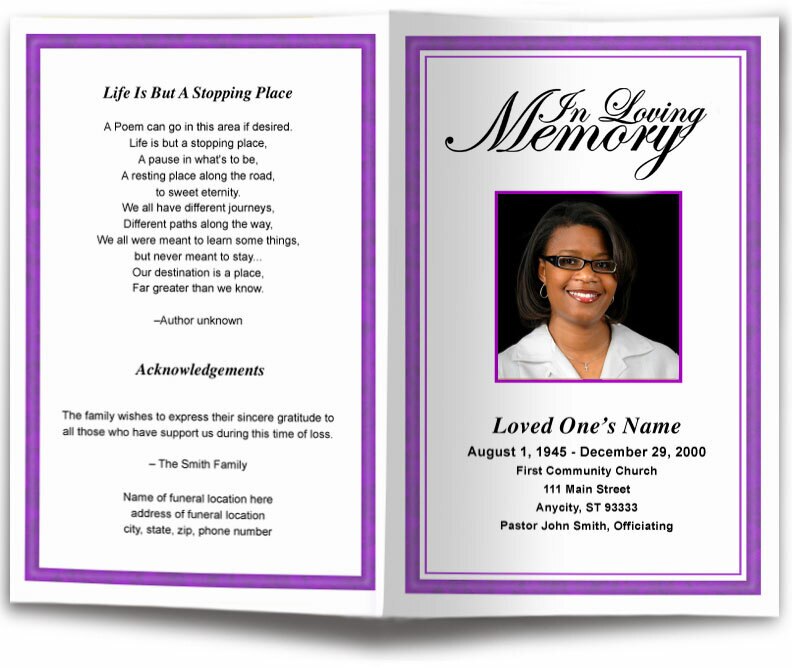 Goldenrod Funeral Program Template.