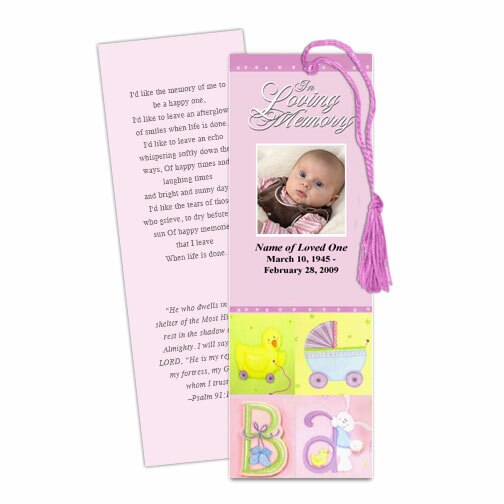 Darling Memorial Bookmark Template.