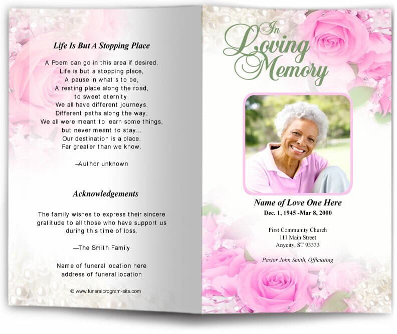 Joyful Funeral Program Template.