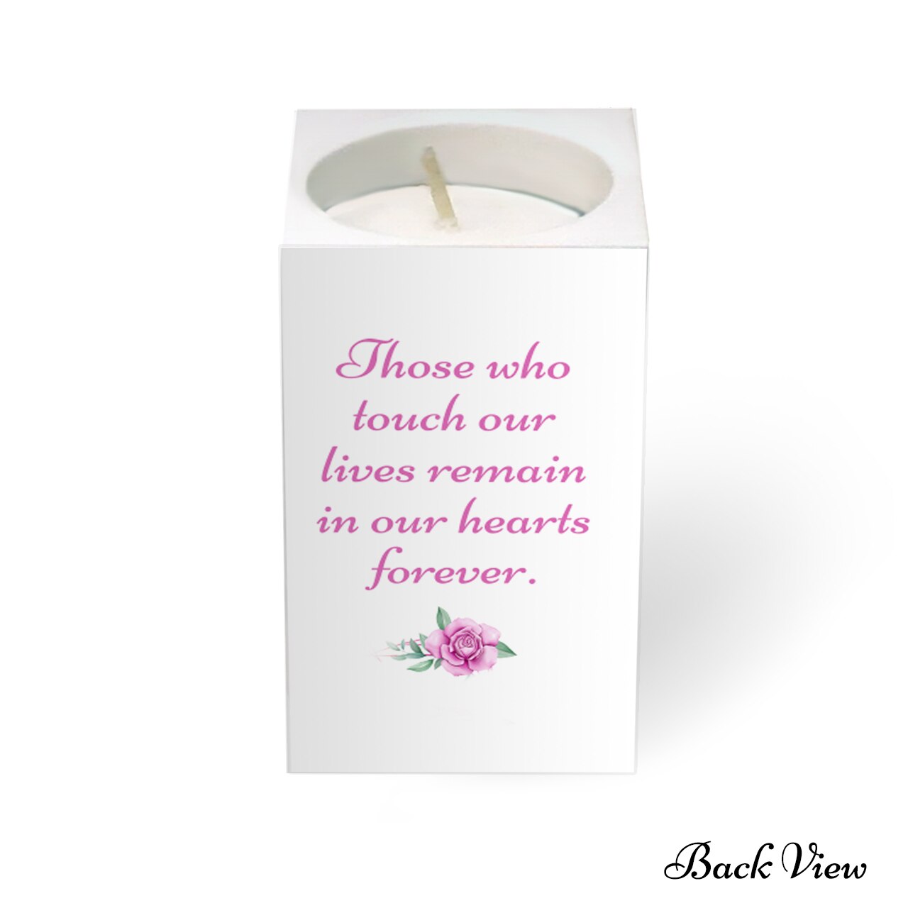Heart Personalized Mini Memorial Tea Light Candle Holder.