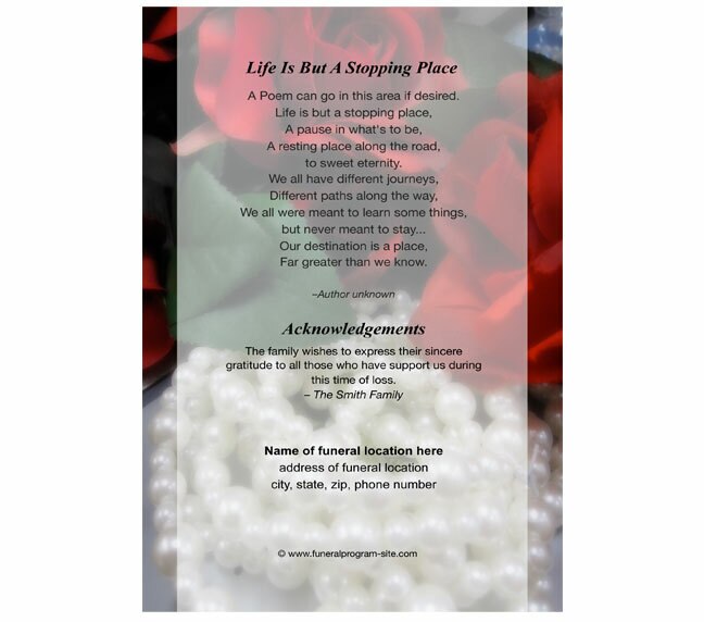 Elegance 4-Sided Graduated Funeral Program Template.