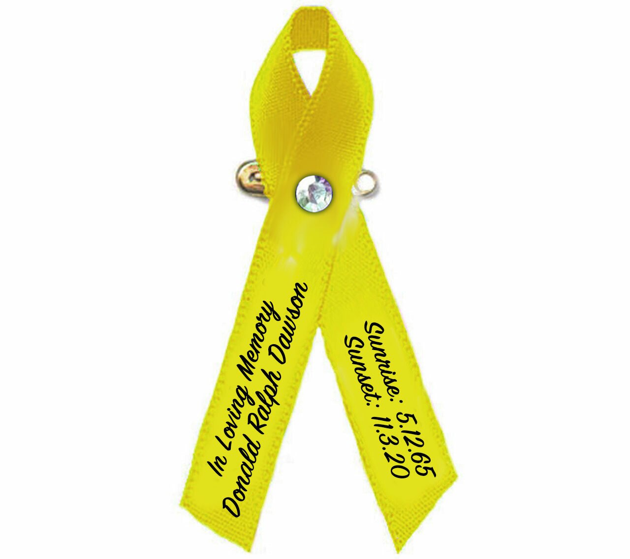 Personalized Yellow Cancer Ribbon - Pack of 10 – Funeral Program
