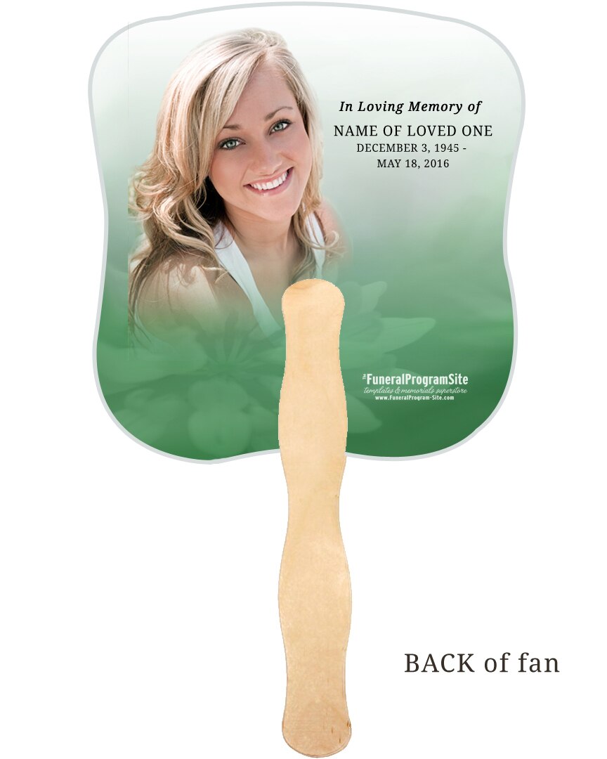 Ambrosia Cardstock Memorial Fan With Wooden Handle (Pack of 10).