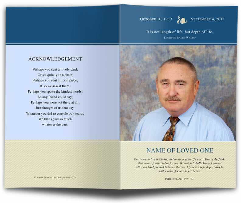 Benjamin Funeral Program Program Template.