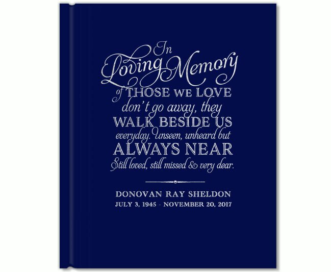 Beside Us Foil Stamped Portrait Funeral Guest Book.
