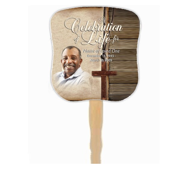 Shepherd Cardstock Memorial Fan With Wooden Handle (Pack of 10).