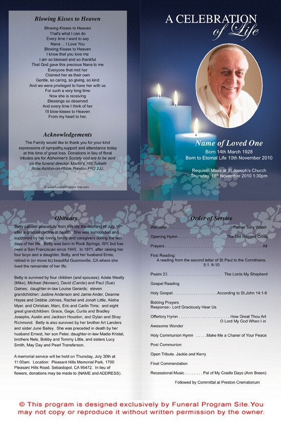 Enlighten A4 Funeral Order of Service Template.