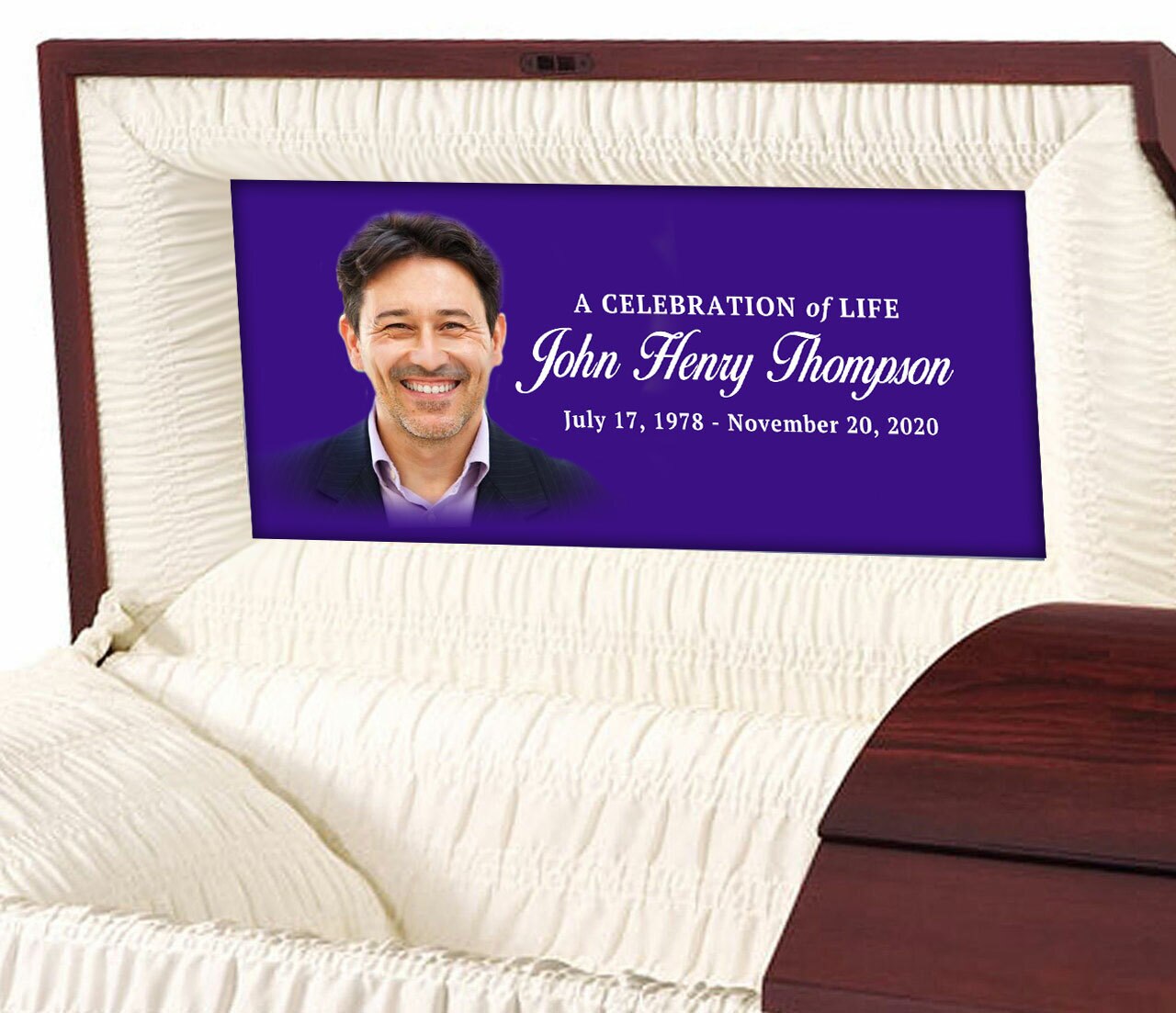 Custom Casket Panel Insert - Solid Color Design.