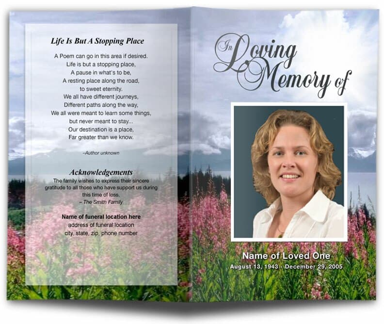 Seasons Funeral Program Template.