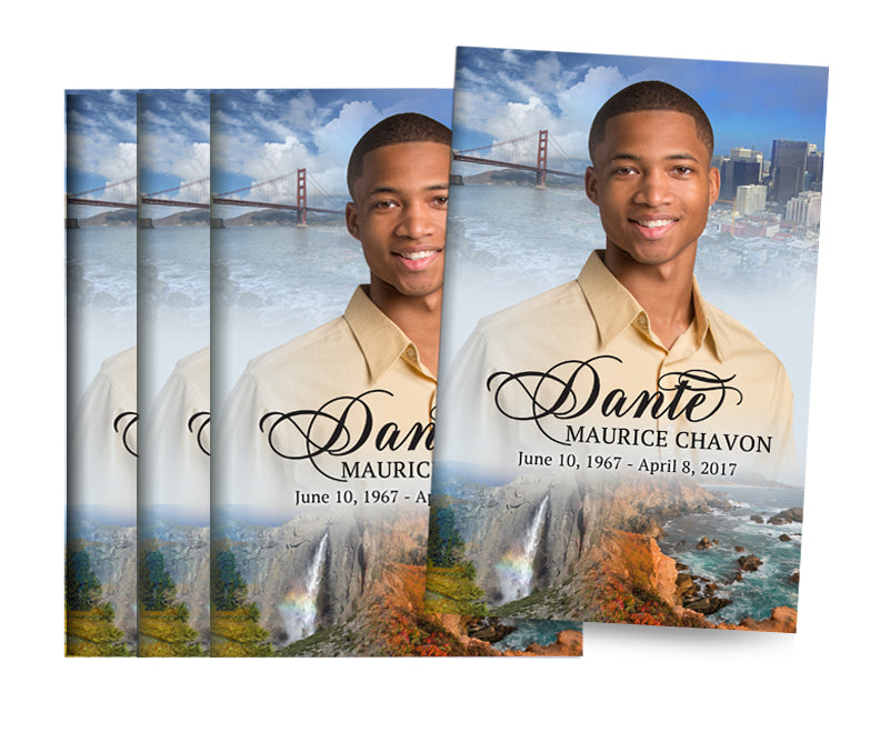 California Bifold Funeral Program Design & Print (Pack of 50).