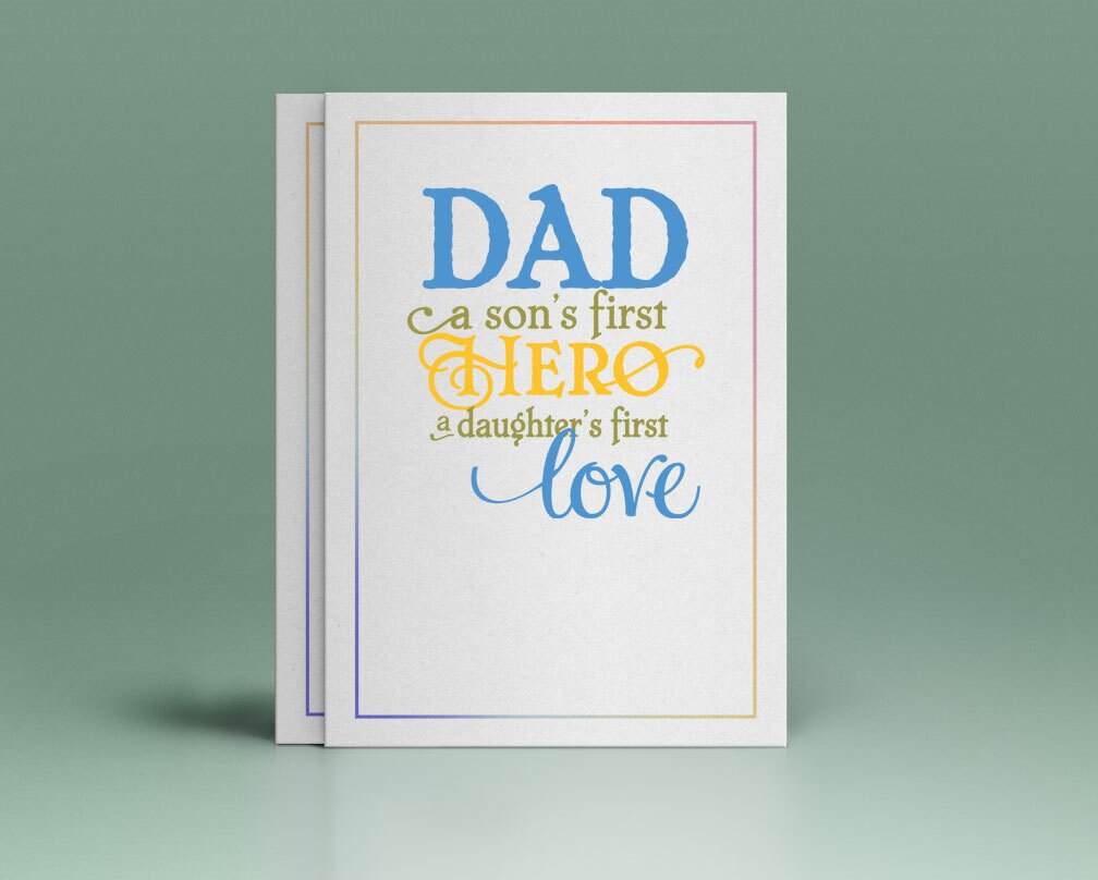 Dad Hero Word Art Title.