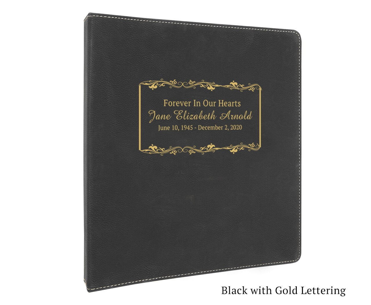 Memorial Funeral Guest Book Binder Leatherette Garland.