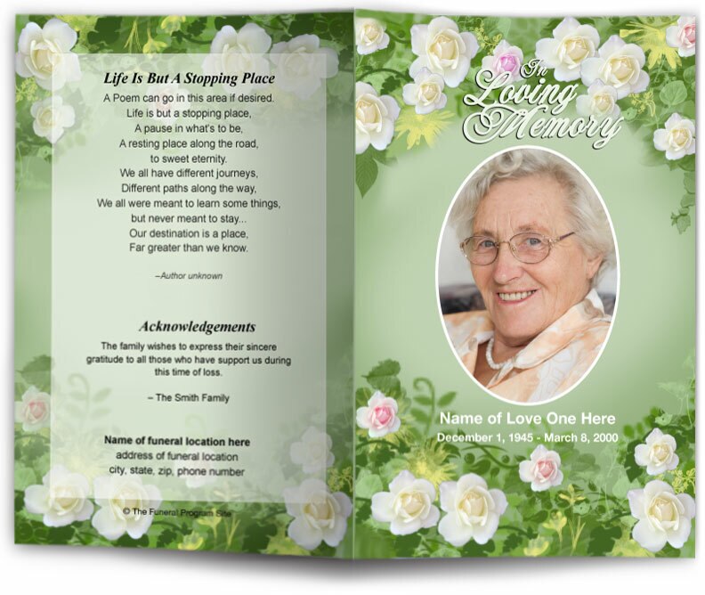 Garden Funeral Program Template.