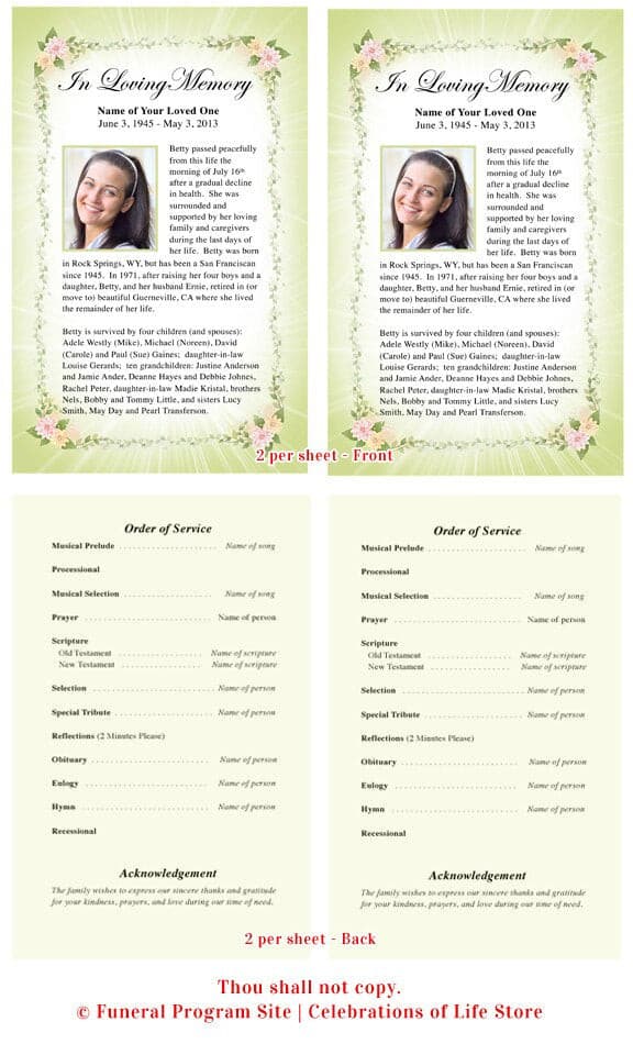 Christie Funeral Flyer Template.