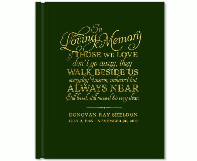 Beside Us Foil Stamped Portrait Funeral Guest Book.