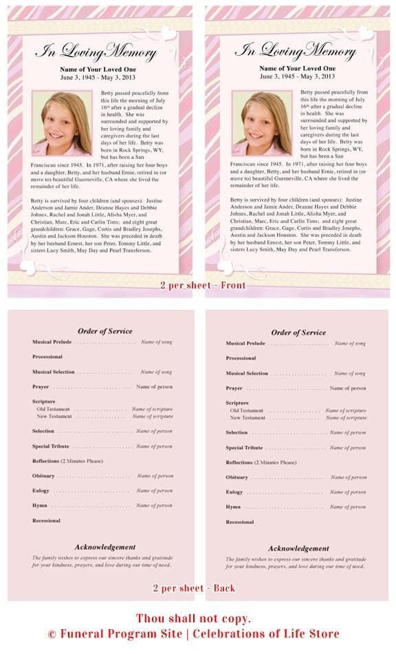 Carly Funeral Flyer Template.