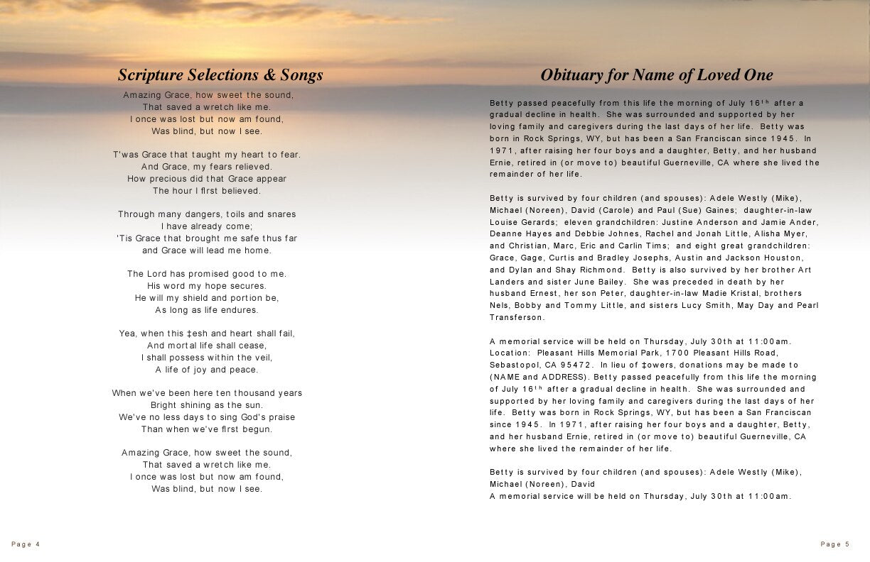Kenya Funeral Booklet Template.