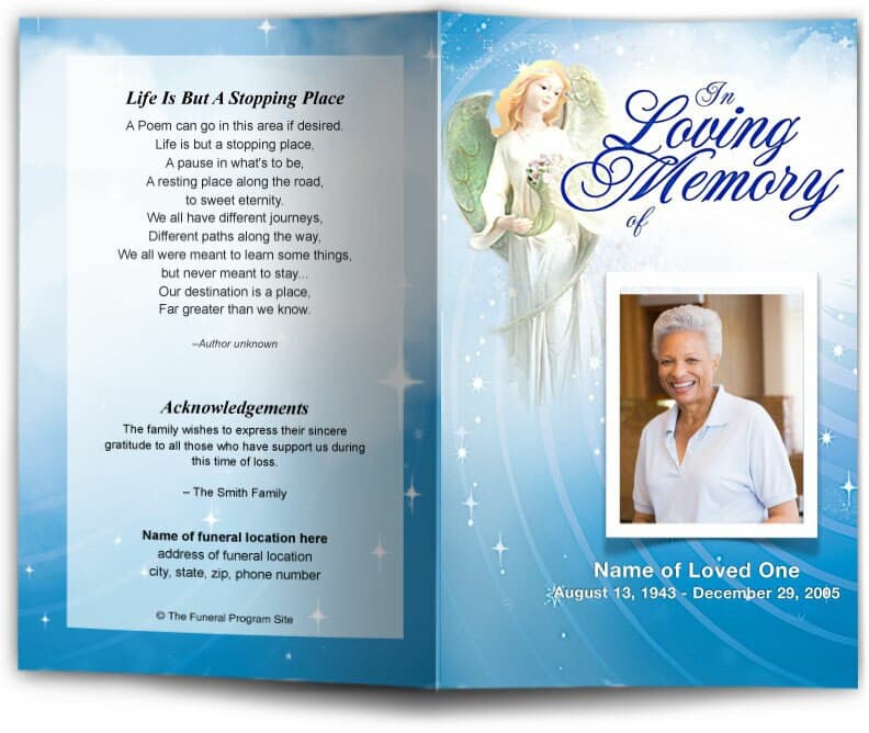 Angelic Funeral Program Template DIY Funeral Programs Funeral Program Site Funeral Programs Templates