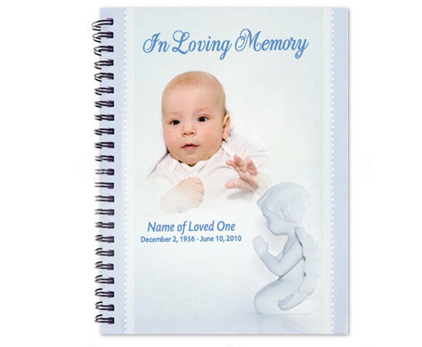 Angelo Spiral Wire Bind Memorial Funeral Guest Book.